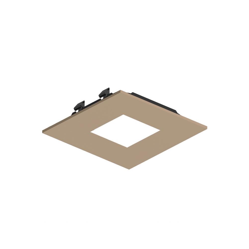 3" Apollo Square Flanged Pinhole Trim with Clear Lens, Wheat Diffused Finish