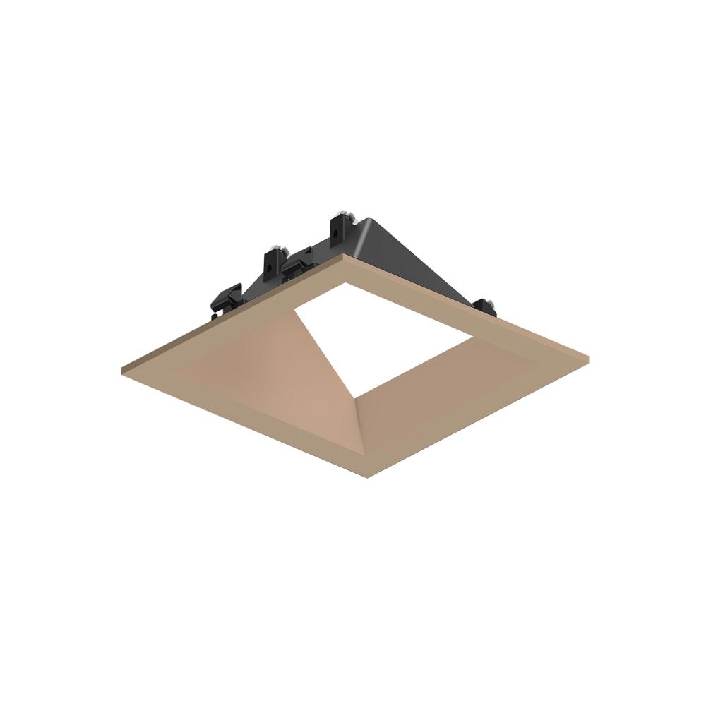 3" Apollo Square Flanged Wall Wash Trim, Wheat Diffused Finish
