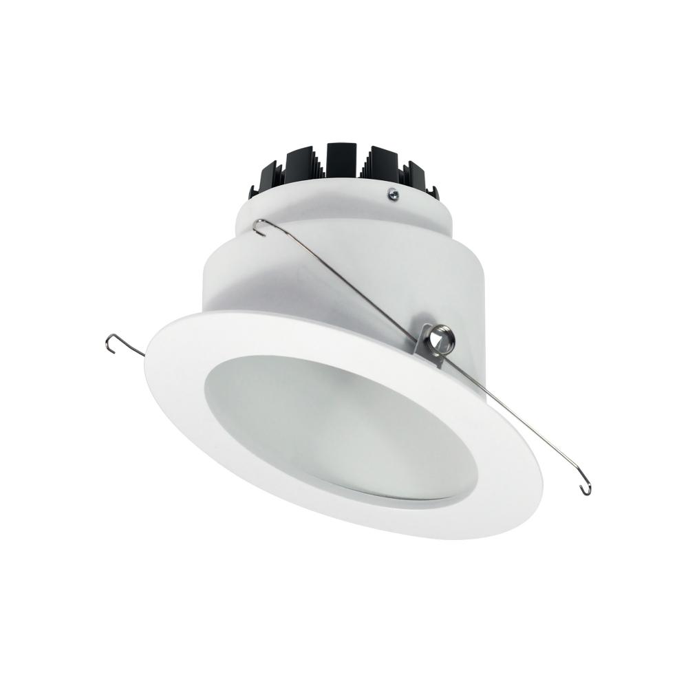 6" Marquise III Round Slope Reflector, 900lm, 4000K, Flood Optic, White Reflector/White Flange