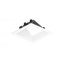 Nora NAPF-3SWWMPW/CL - 3" Apollo Square Flanged Wall Wash Trim with Clear Lens, Matte Powder White Finish