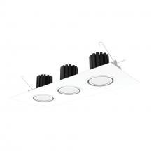 Nora NMRT3-3FL430FWW - Three-Head Flanged LED Multiple Lighting Trim, 3000lm per Head w/ Flood Optic, 3000K, Flat White