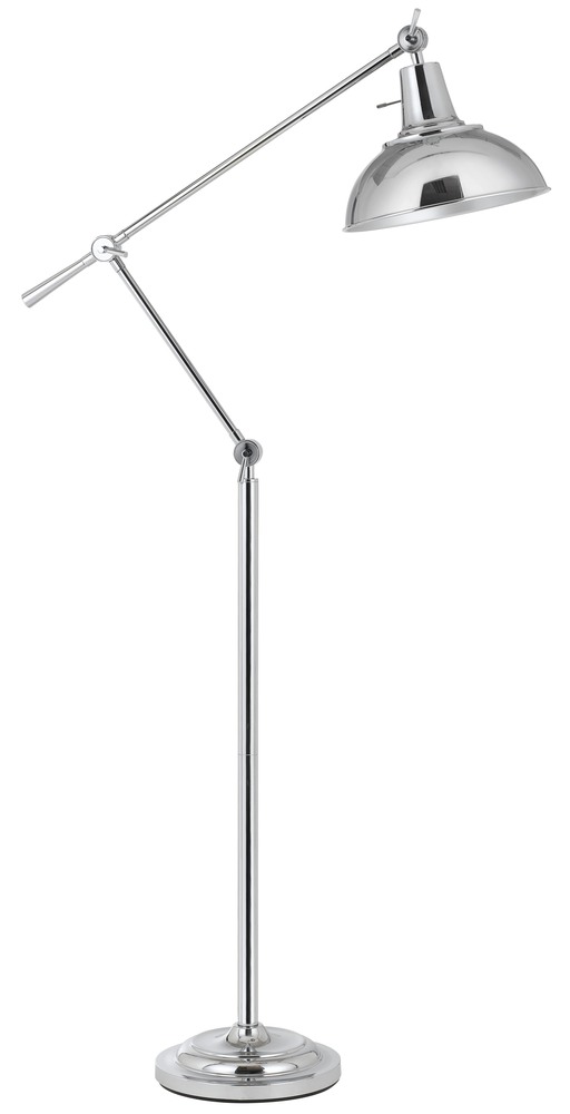 100W Eupen Metal Adjustable Floor Lamp with Metal Shade in Chrome