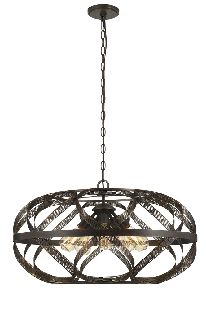 60W X 5 Alma 5 Light Metal Mesh Pendant Fixture (Edison Bulbs Not included)