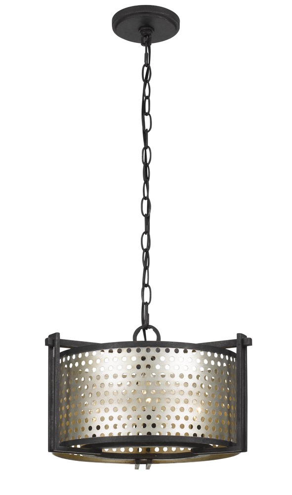 60W X 3 Howell 3 Light Metal 2 in 1 Semi-Flush / Pendant Chandelier