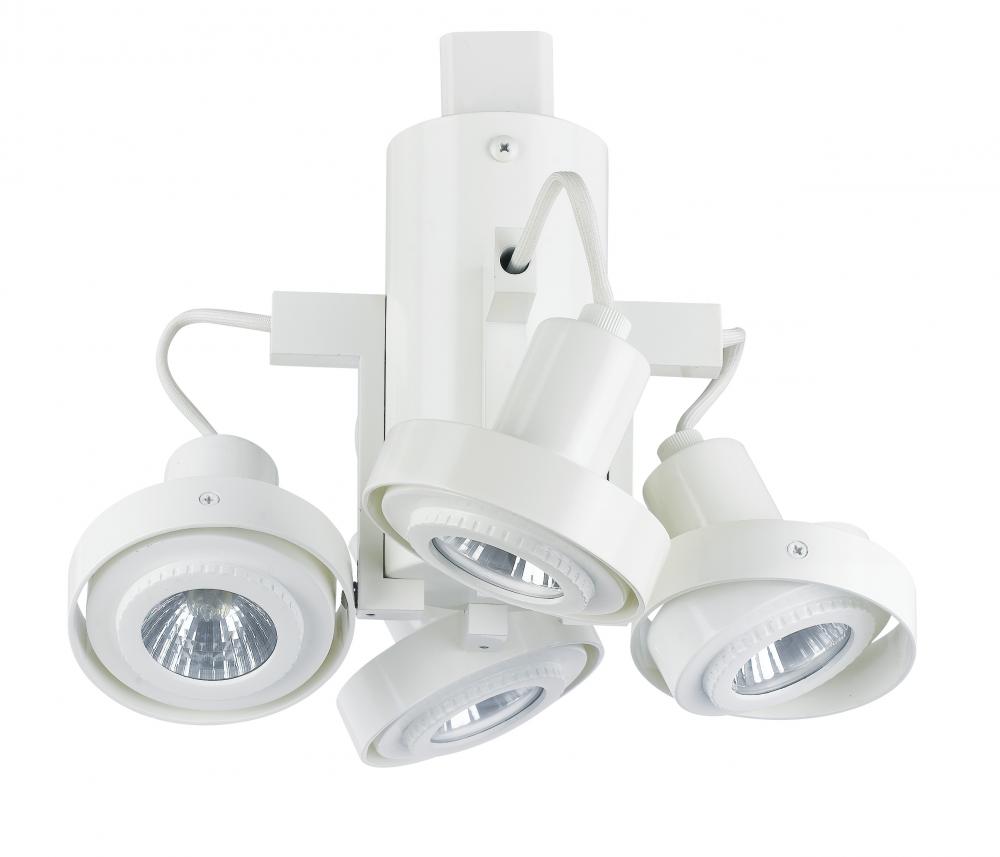 Track mount, 4 lights, GU10, 50W X 4, 120V