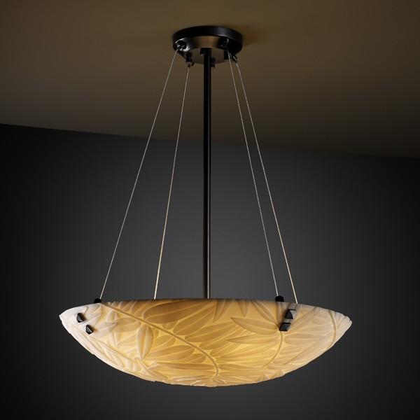 18" LED Pendant Bowl w/ LARGE SQUARE W/ POINT FINIALS