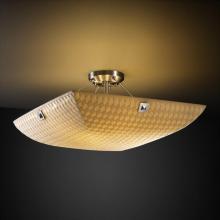 Justice Design Group PNA-9651-35-BMBO-NCKL-F5 - 18" Semi-Flush Bowl w/ CONCENTRIC SQUARES FINIALS
