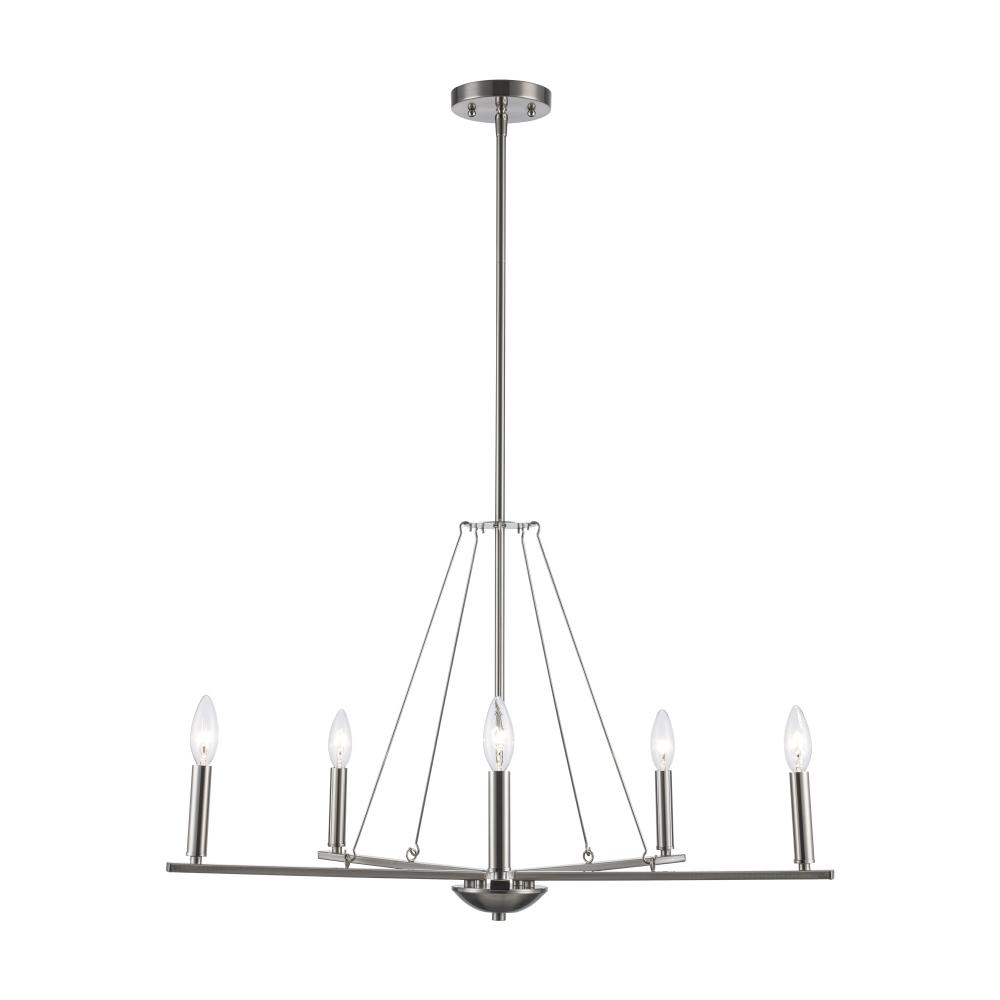 5LT CHANDELIER-THIN SPIRAL-BN