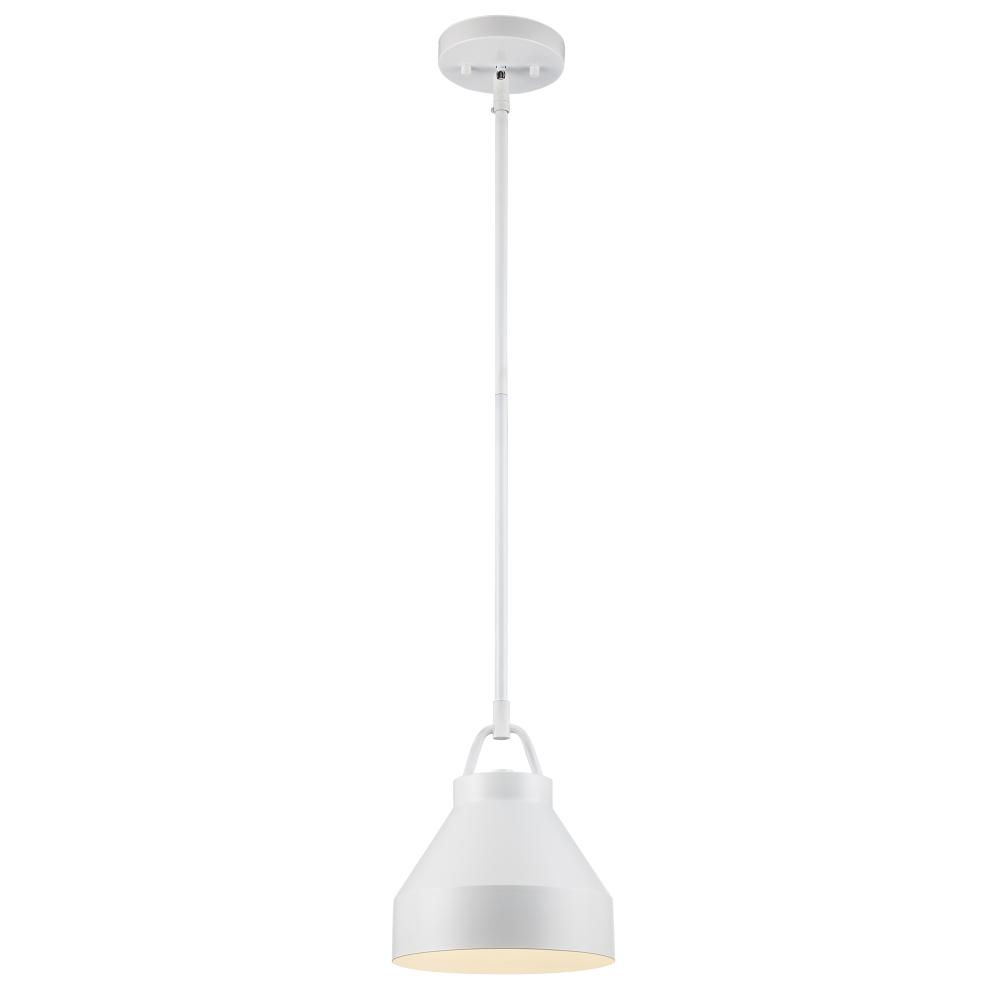 1LT PENDANT-8" BUCKET-WH