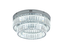 Bethel International GL450FM15CH - 2-Light Chrome Dimmable LED Flush Mount With Clear Crystals