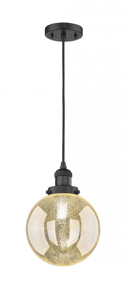 Beacon - 1 Light - 8 inch - Matte Black - Cord hung - Mini Pendant