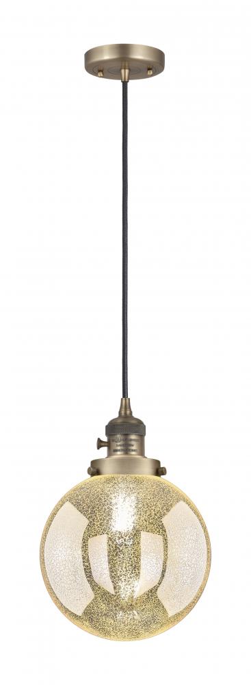 Beacon - 1 Light - 8 inch - Brushed Brass - Cord hung - Mini Pendant