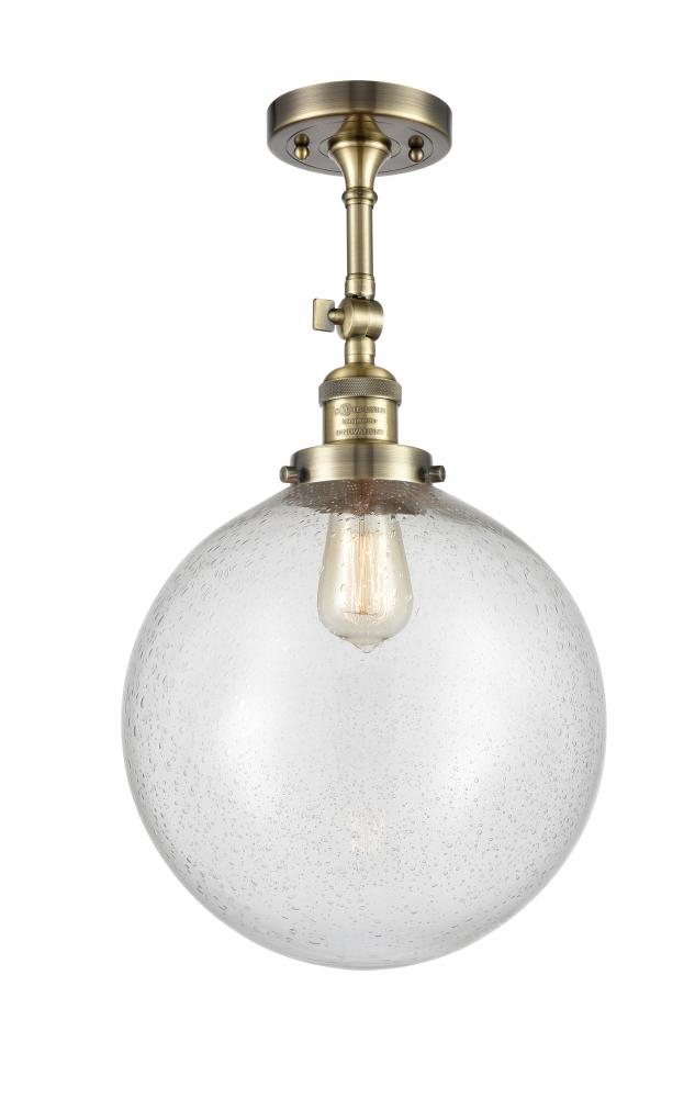 Beacon - 1 Light - 12 inch - Antique Brass - Adjustable Semi-Flush Mount