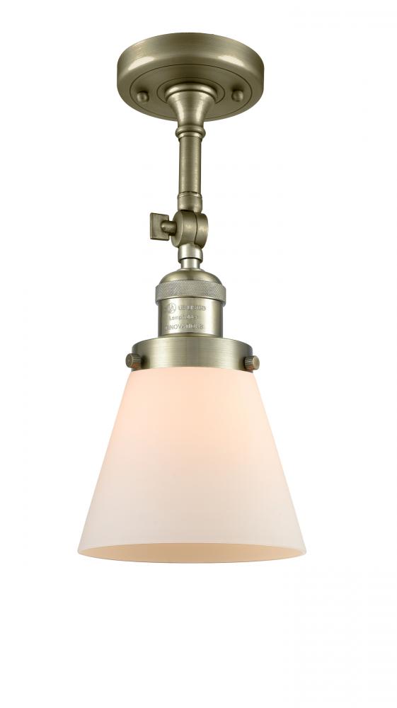 Cone - 1 Light - 6 inch - Antique Brass - Adjustable Semi-Flush Mount