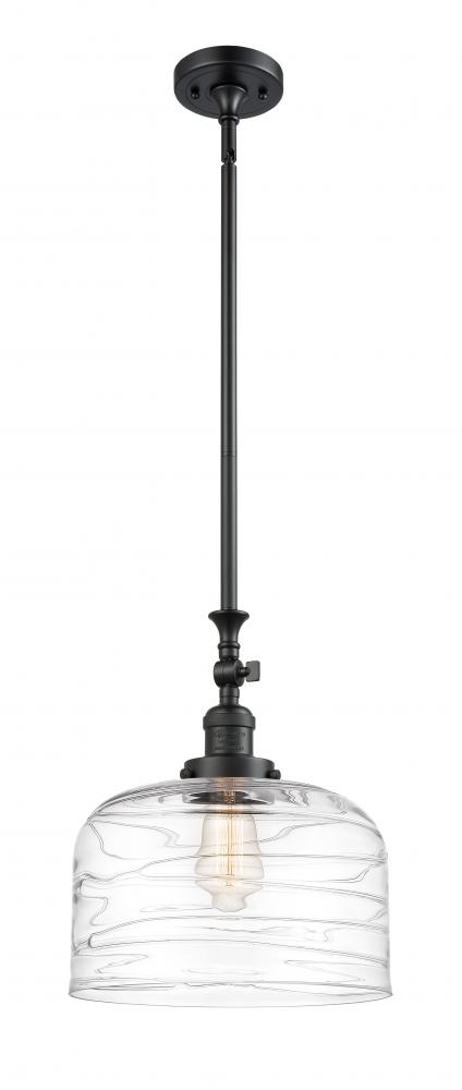 Bell - 1 Light - 12 inch - Matte Black - Stem Hung - Adjustable Mini Pendant