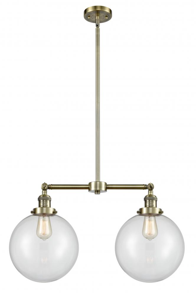 Beacon - 2 Light - 25 inch - Antique Brass - Stem Hung - Adjustable Island Light