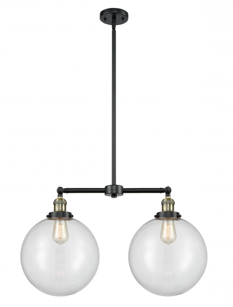 Beacon - 2 Light - 27 inch - Black Antique Brass - Stem Hung - Adjustable Island Light
