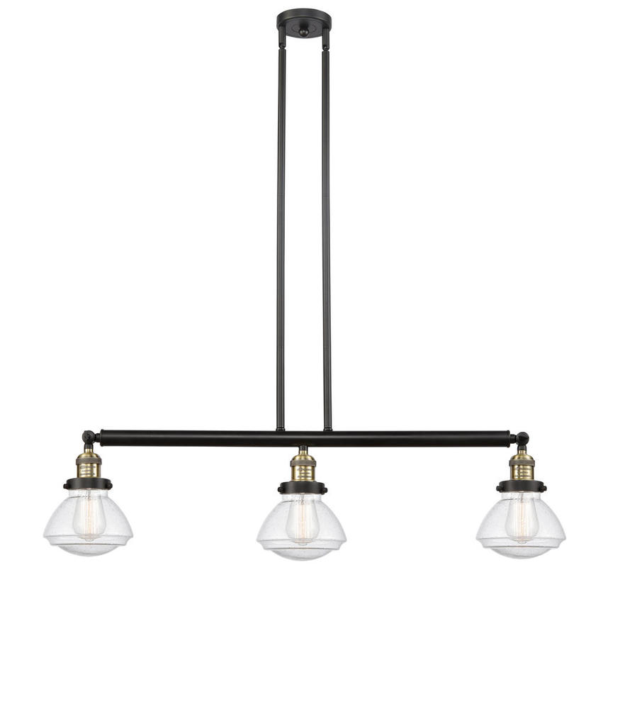 Olean - 3 Light - 39 inch - Black Antique Brass - Stem Hung - Adjustable Island Light