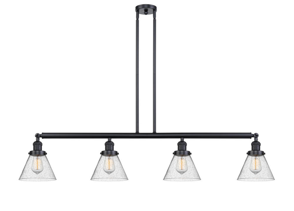 Cone - 4 Light - 52 inch - Matte Black - Stem Hung - Island Light