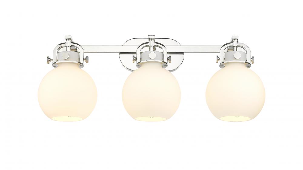 Newton Sphere - 3 Light - 27 inch - Polished Nickel - Bath Vanity Light