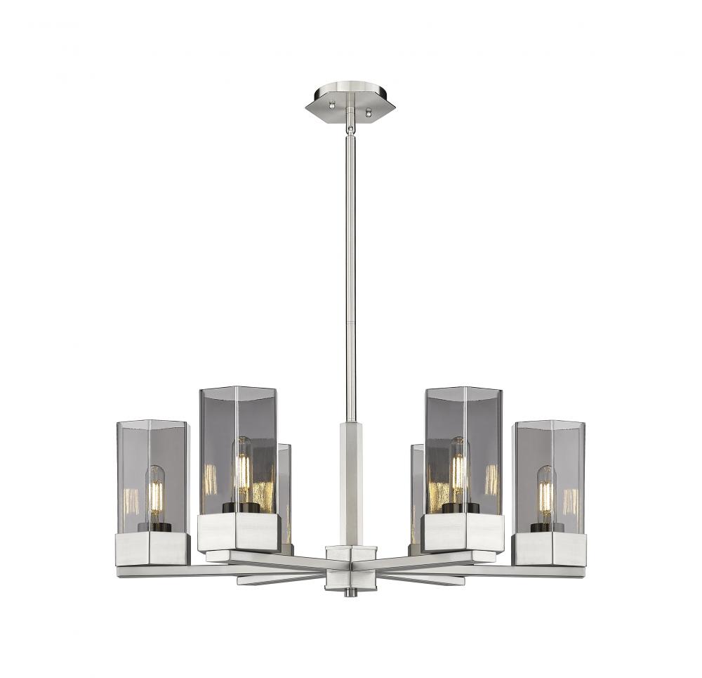 Claverack - 6 Light - 28 inch - Satin Nickel - Chandelier
