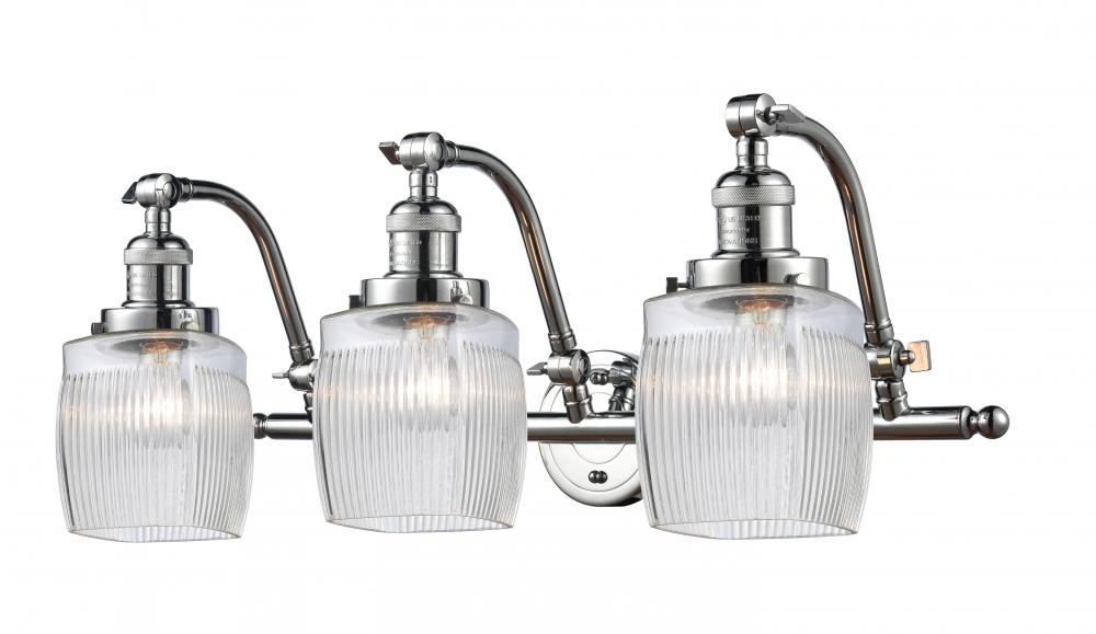Colton - 3 Light - 27 inch - Polished Chrome - Adjustable Bath Vanity Light