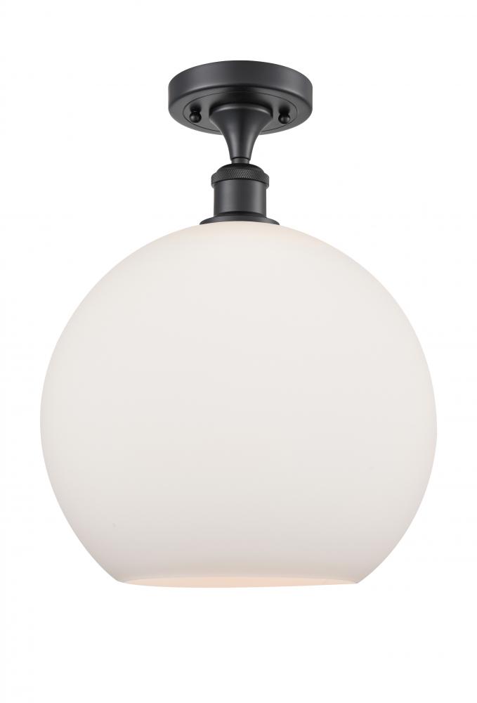 Athens - 1 Light - 12 inch - Matte Black - Semi-Flush Mount