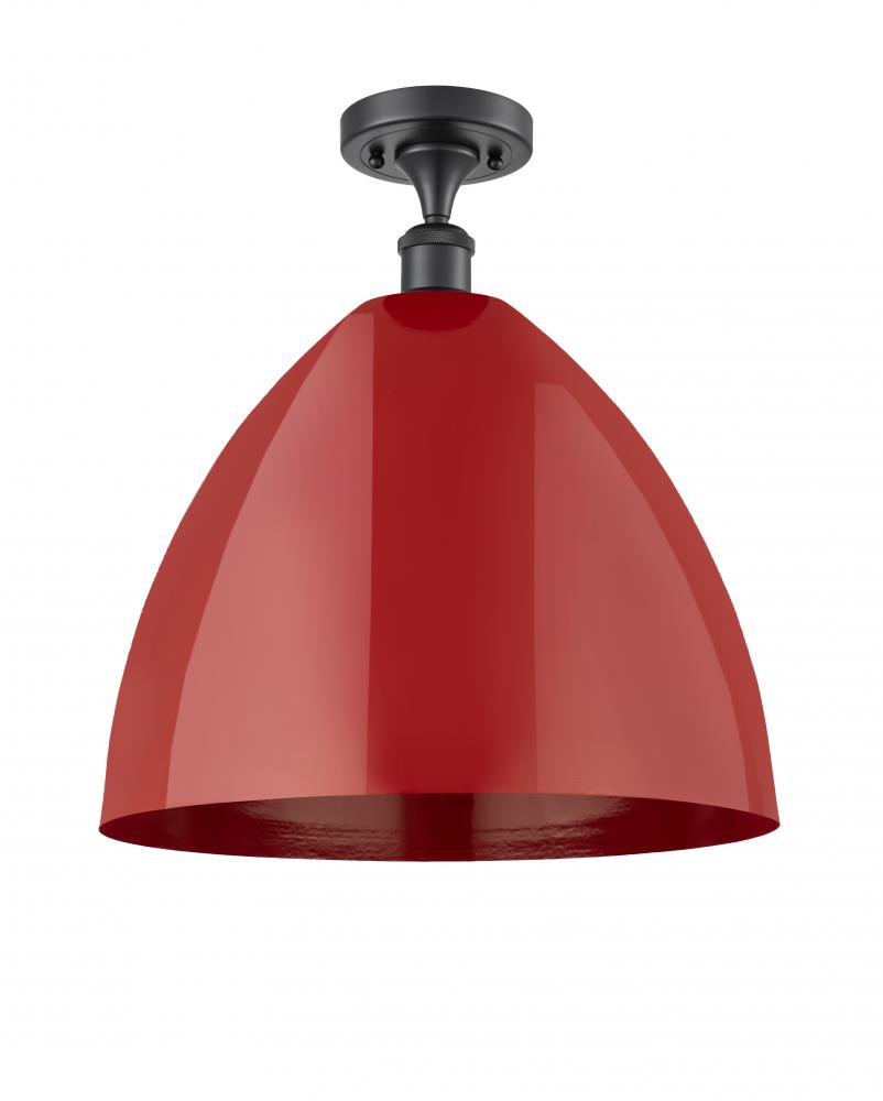 Plymouth - 1 Light - 16 inch - Matte Black - Semi-Flush Mount
