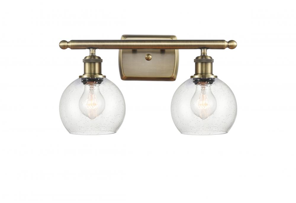 Athens - 2 Light - 16 inch - Antique Brass - Bath Vanity Light