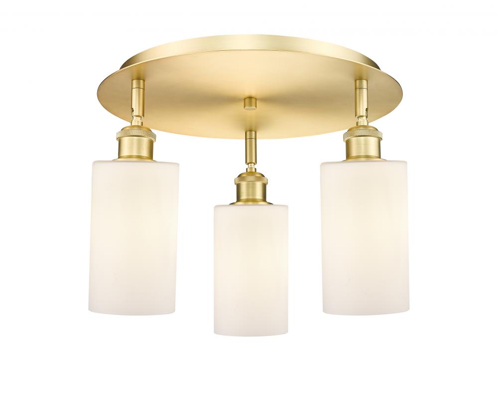 Clymer - 3 Light - 16 inch - Satin Gold - Flush Mount
