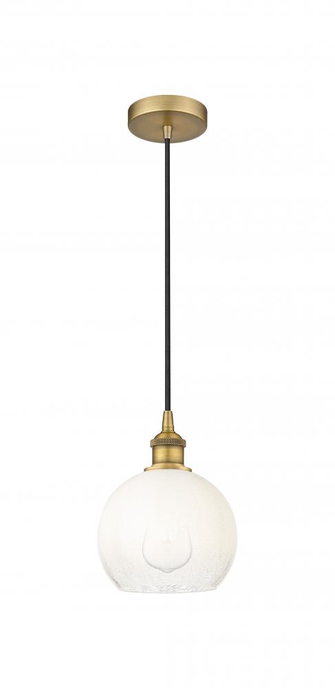 Brookhaven Globe - 1 Light - 8 inch - Brushed Brass - Cord hung - Mini Pendant