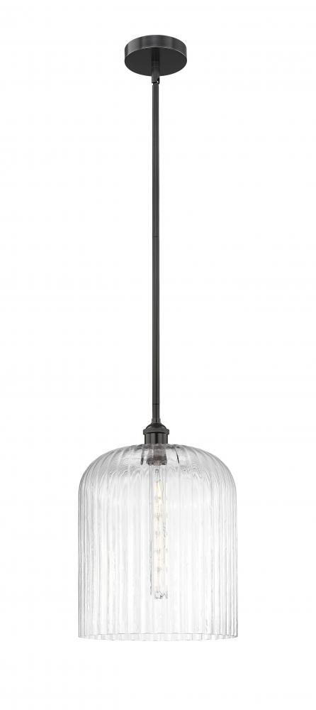 Bridal Veil - 1 Light - 5 inch - Matte Black - Cord hung - Mini Pendant