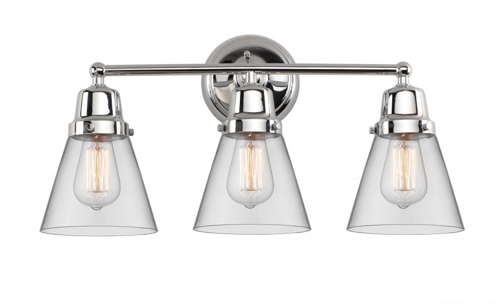 Cone - 3 Light - 22 inch - Polished Chrome - Bath Vanity Light