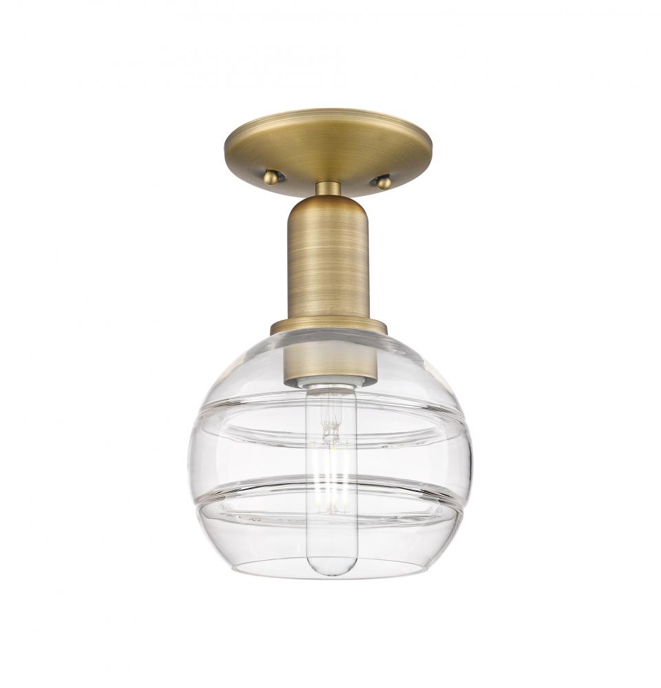 Rochester - 1 Light - 6 inch - Antique Brass - Semi-Flush Mount