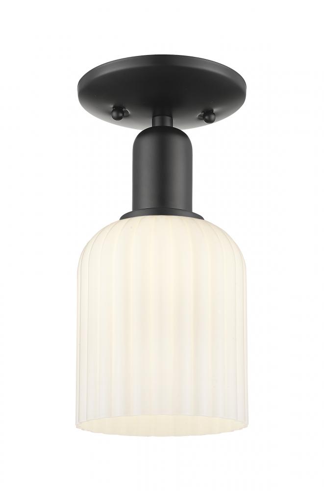 Bridal Veil - 1 Light - 6 inch - Matte Black - Semi-Flush Mount