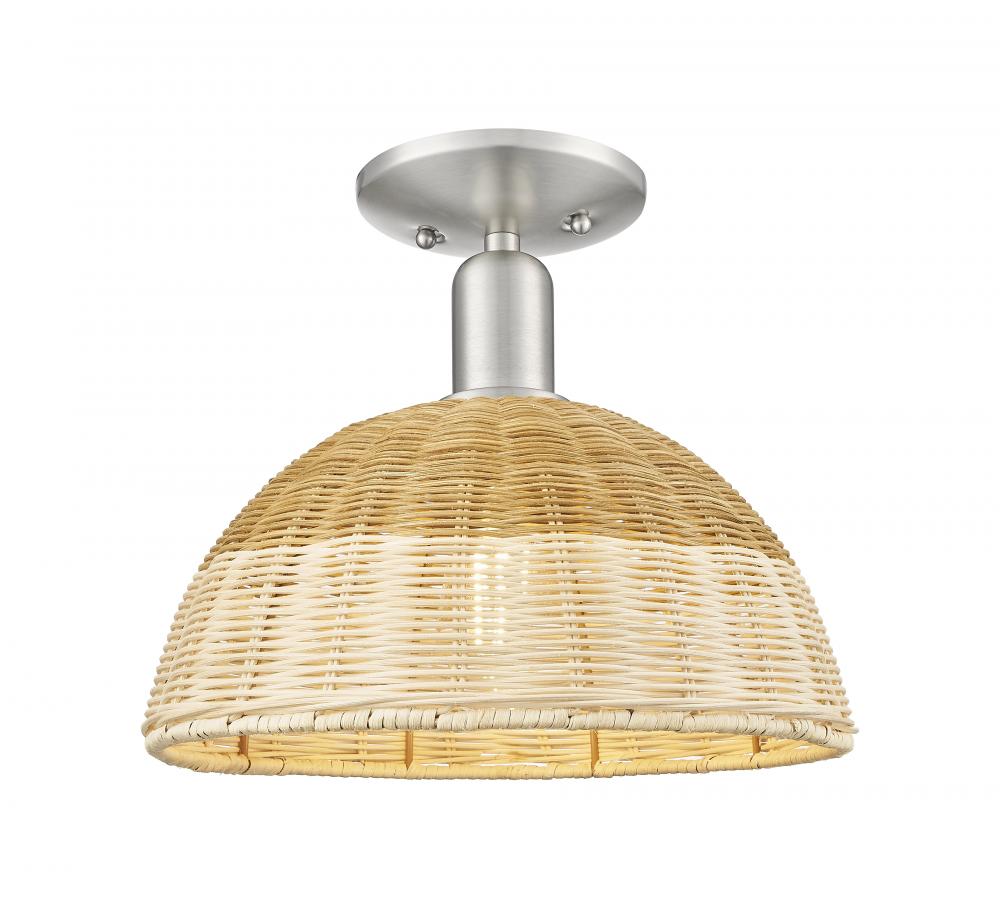 Natural Ballston Dome - 1 Light - 6 inch - Antique Brass - Semi-Flush Mount