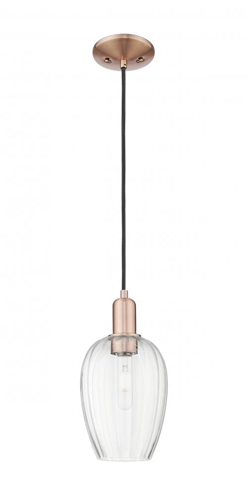 Preston - 1 Light - 6 inch - Antique Copper - Cord hung - Mini Pendant
