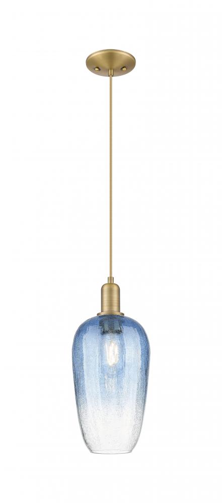 Brookhaven Flute - 1 Light - 6 inch - Brushed Brass - Cord hung - Mini Pendant