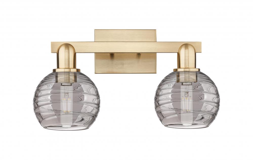 Athens Deco Swirl - 2 Light - 16 inch - Antique Brass - Bath Vanity Light
