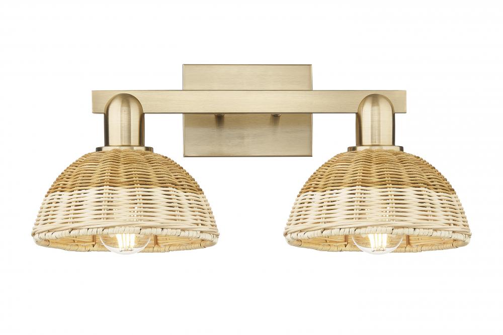 Natural Ballston Dome - 2 Light - 16 inch - Brushed Champagne Bronze - Bath Vanity Light