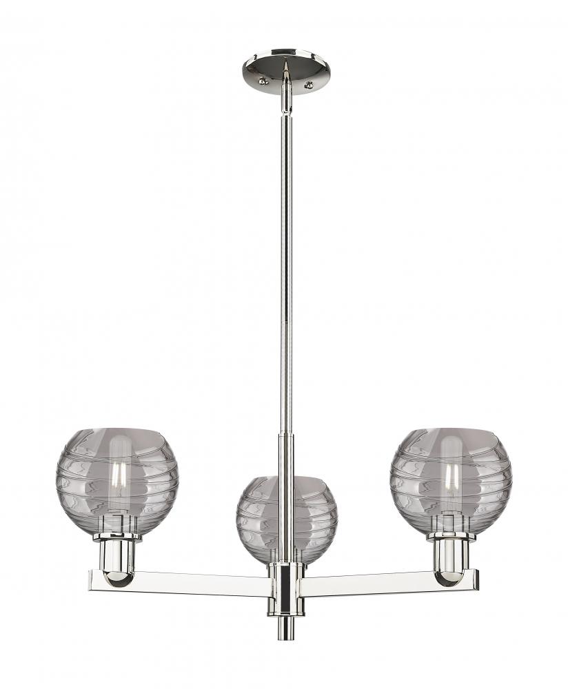 Athens Deco Swirl - 3 Light - 18 inch - Satin Nickel - Flush Mount