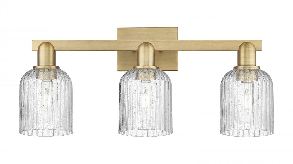 Bridal Veil - 3 Light - 26 inch - Brushed Brass - Bath Vanity Light