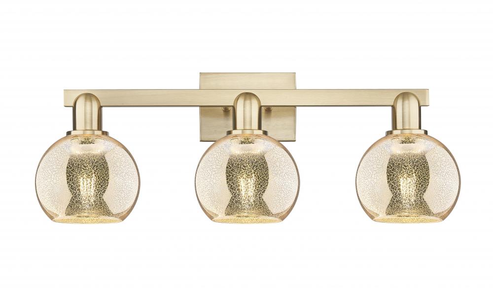 Athens - 3 Light - 24 inch - Satin Gold - Bath Vanity Light