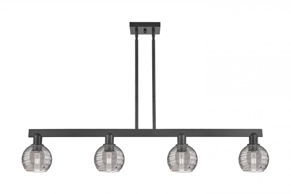 Athens Deco Swirl - 4 Light - 48 inch - Brushed Satin Nickel - Cord hung - Island Light