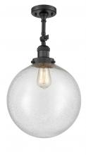 Innovations Lighting 201F-BK-G204-12 - Beacon - 1 Light - 12 inch - Matte Black - Adjustable Semi-Flush Mount
