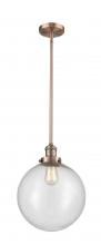 Innovations Lighting 201S-AC-G204-12 - Beacon - 1 Light - 12 inch - Antique Copper - Stem Hung - Mini Pendant