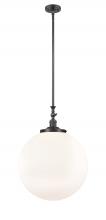 Innovations Lighting 206-OB-G201-18 - Beacon - 1 Light - 18 inch - Oil Rubbed Bronze - Stem Hung - Adjustable Mini Pendant