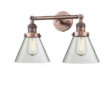 Innovations Lighting 208-AC-G42 - Cone - 2 Light - 18 inch - Antique Copper - Adjustable Bath Vanity Light