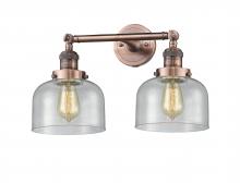 Innovations Lighting 208-AC-G74 - Bell - 2 Light - 19 inch - Antique Copper - Adjustable Bath Vanity Light
