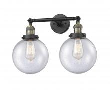 Innovations Lighting 208-BAB-G204-8 - Beacon - 2 Light - 19 inch - Black Antique Brass - Adjustable Bath Vanity Light